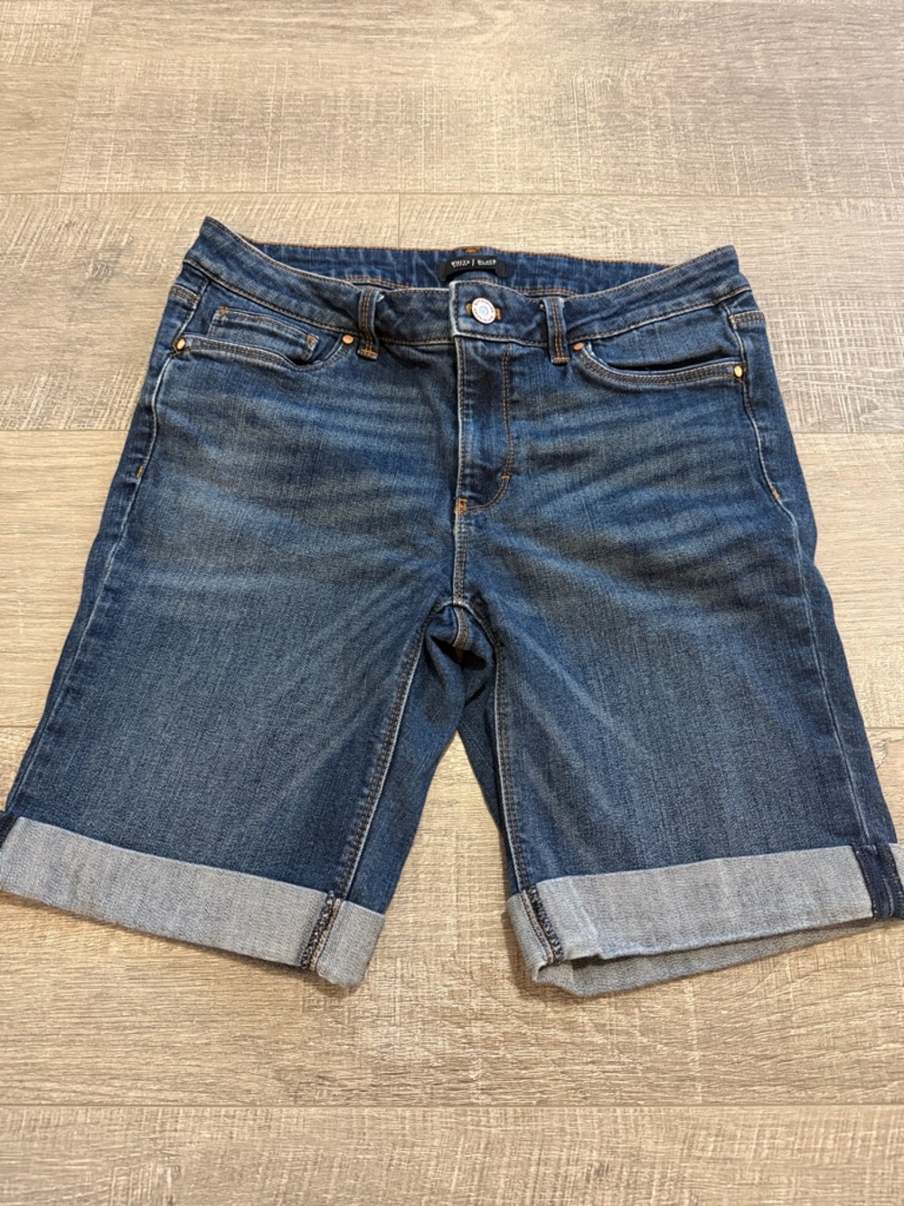 White House Black Market Blue Denim Bermuda Shorts